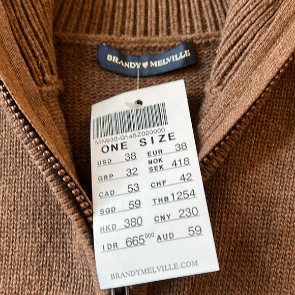 NWT Brandy Melville quarter zip sweater - Picture 4 of 6